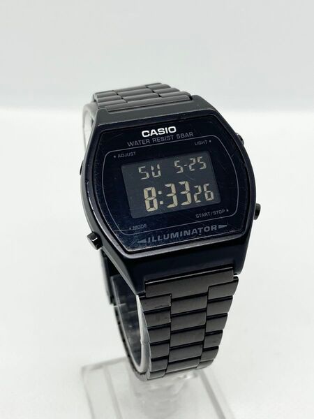 【稼働品・電池交換済み】CASIO B640W ブラック デジタル腕時計 ILLUMINATOR 男女兼用