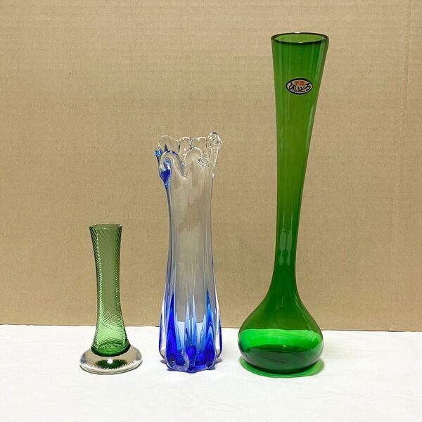 レトロ 一輪挿し 花瓶 セット ガラス製 昭和レトロ フラワーベース 花器 花入