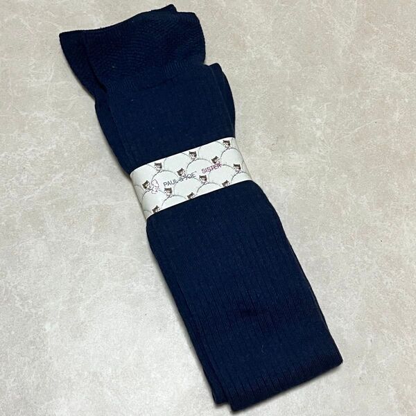PAUL & JOEネイビー リブ編み靴下 23〜25cm ソックス