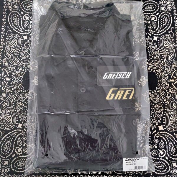 ☆GRETSCH(グレッチ) ワークシャツ ブラック サイズM)身幅55 肩幅43 着丈69.5 チバユウスケ 浅井健一