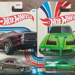 ホットウィール アメリカンスチール 2台セット 1969 DODGE CHARGER、1970 PONTIAC GTO JUDGE