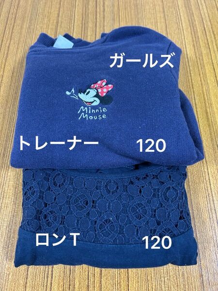 女の子 120 ミニーマウストレーナーとロンT 2枚セット