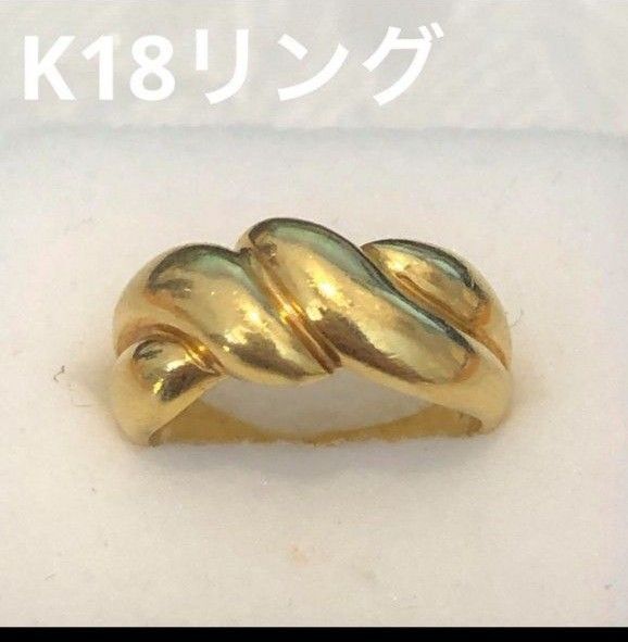 K18リング 18金リング デザインリング ピンキーリング クロワッサンリング