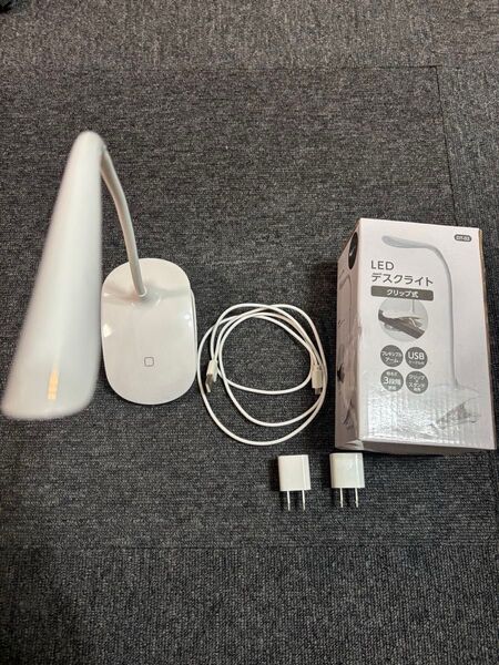 USB給電式 LEDデスクライト(クリップライト)2セット+USBアダプタ2個