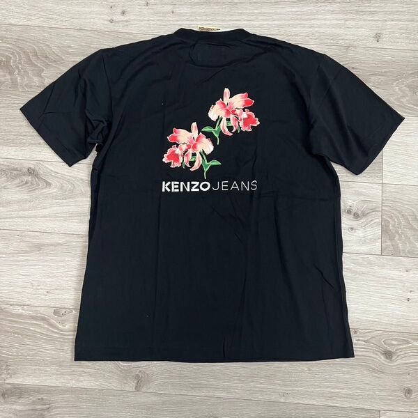 未使用 タグ付き 90s 北斎 タグ KENZO ケンゾー 刺繍 ロゴ ビンテージTシャツ 黒 半袖