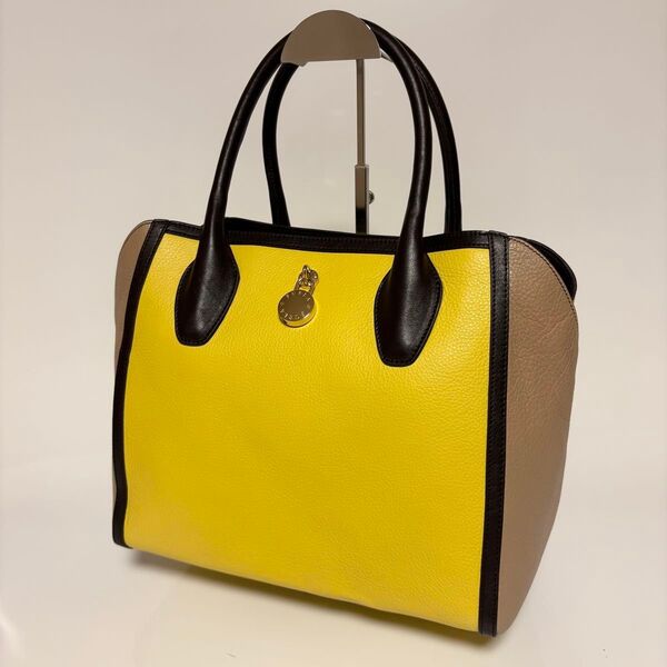 極美品 フルラ FURLA オリンピア レザー 南京錠 バイカラー 保護袋 トートバッグ ハンドバッグ