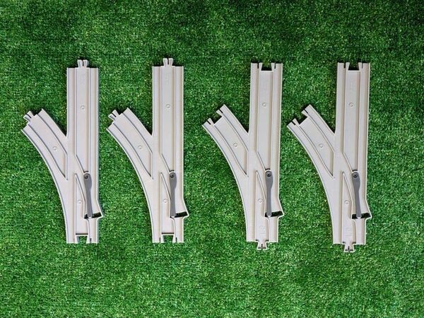 プラレール ターンアウトレール ライトグレー L 2本 R 2本 セット 激レア