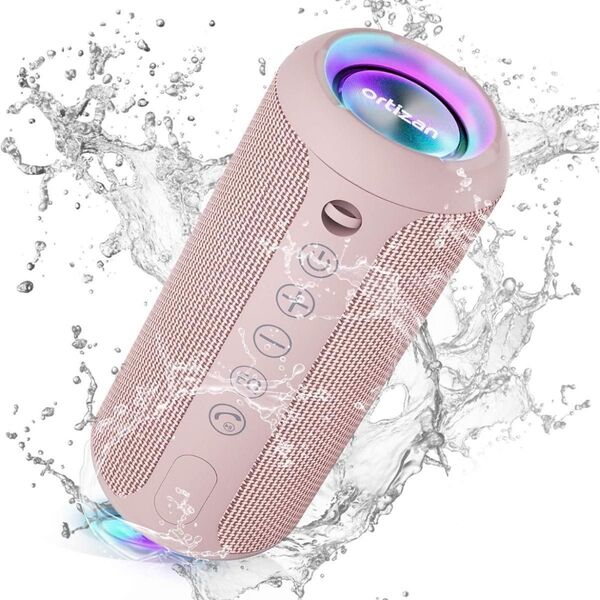 Bluetooth スピーカー 高音質 防塵防水 ワイヤレス ポータブルスピーカー 重低音 アウトドア キャンプ 軽量小型 ピンク