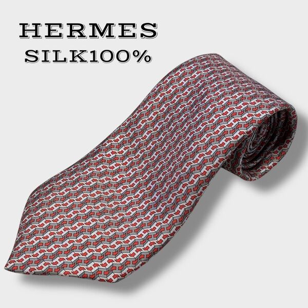 HERMES エルメス ハイブランド H柄 レギュラータイ シルク100% 高級感 カジュアル フランス製