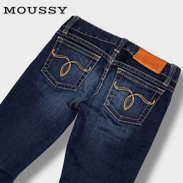 MOUSSY Rebirth SKINNY ストレッチ スリムスキニーデニム 赤耳 セルビッチ 24インチ ゴールドステッチ