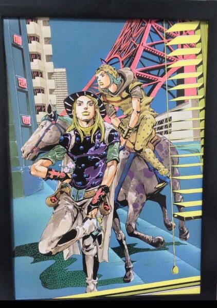 【008】ジョジョの奇妙な冒険 7〜8部 スティールボールラン ジャイロ・ジョニィ・東方定助・広瀬康穂 【A4額装・両面ポスター】