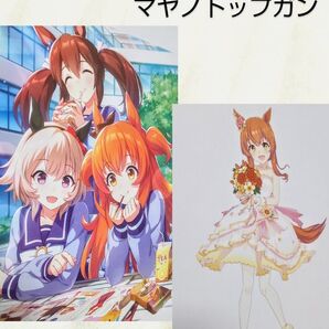031【額装】ウマ娘 マヤノトップガン A4ポスター×2枚 &額1枚セット(イラスト&勝負服)