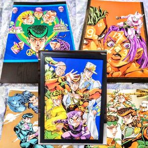 【488】超お得! ジョジョの奇妙な冒険 4部 東方仗助・岸辺露伴・承太郎・キラークイーン 【A4ポスター×5・額×1枚セット】