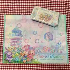 新品 未使用 ディズニー ダッフィー&フレンズ カラフルパピネス ショッピングバッグ スーベニア おてふきキャリー セット