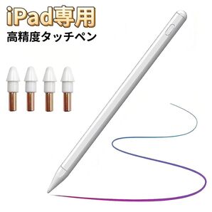 iPad ペンシル タッチペン 第10世代対応 iPad スタイラスペン iPad pen 極細 磁気吸着 誤作動防止 ホワイト