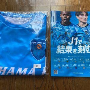 YOKOHAMA FC 横浜FC コットンフィットTシャツ XLサイズ 水色 新品未使用 おまけにクリアファイルをセット