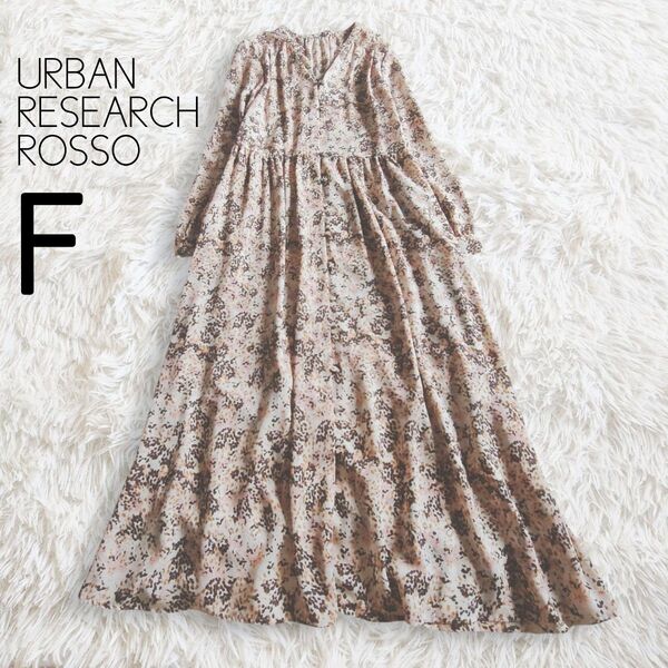 URBAN RESEARCH ROSSO アーバンリサーチロッソ ワンピース フリー 花柄 総柄 長袖 ロング ミディ ミモレ