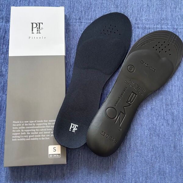 Pitsole 中敷き インソール Sサイズ(23~24.5cm) ブラック系 一足分 男女兼用