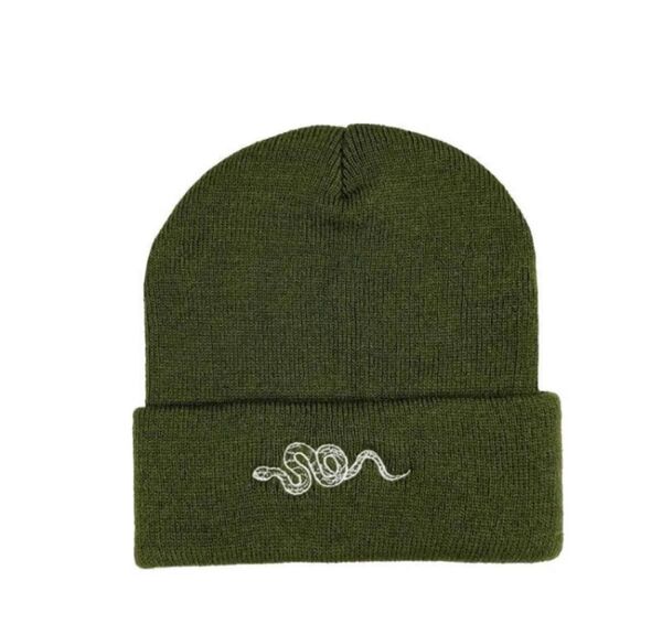 y2k stussy USUKドリルAMIRI スネーク 蛇 90s ニット帽 ビーニー ニットキャップ 帽子 黒