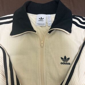 adidas トラックジャケット ワッフル生地 M ベージュ系