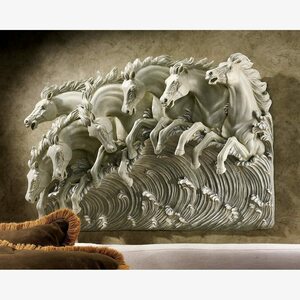  Neptune. horse Walter *k rain work picture horse. ornament west European style objet d'art western sculpture interior ornament European style furniture ornament Home deco style times goods wall decoration 