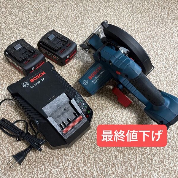 【最終値下げ】BOSCH(ボッシュ) 充電式チップソーカッター GKM 18 V-LI(刃無し) 充電器・バッテリー2個セット