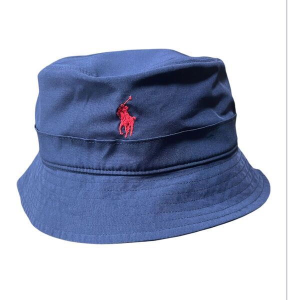 POLO ラルフローレン バケットハット 帽子 折り畳み可能 L/XL 新品 ネイビー