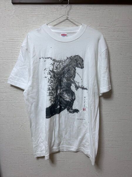 ゴジラ 墨絵 Tシャツ Mサイズ 西元祐貴 水墨画 By Yu-ki Nishimoto GODZILLA