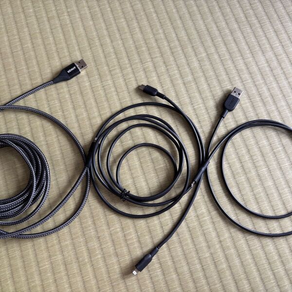 Anker USBケーブル 3本セット(Apple lightning用 type-A×2、type-c×1)