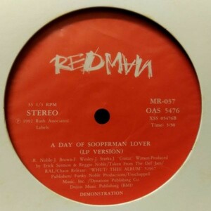 12inchレコード　 REDMAN / A DAY OF SOOPERMAN LOVER