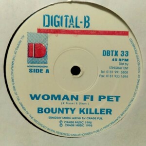 12inchレコード　 BOUNTY KILLER / WOMAN FI PET (RAGGA RAGGA)