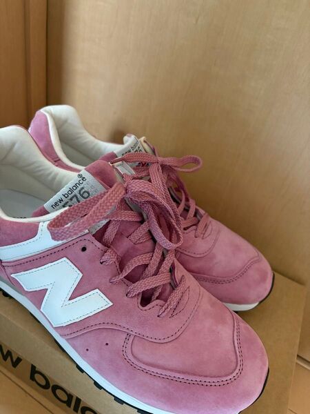 NB UK製 M576【30th Anniversary 27.5cm スエード 新品 限定イギリス英国製 ピンク×ホワイト