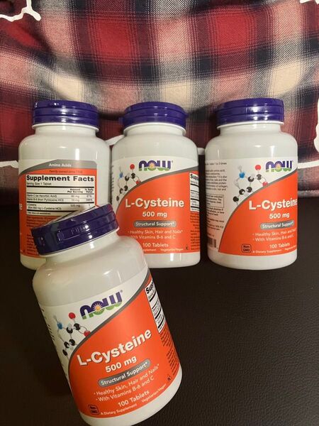 一粒にL-Cysteine 500mg 100粒 NOW ナウ エル システイン 期限2030年以降3月以降 4点