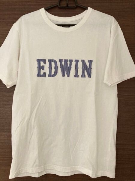 EDWIN 中古ロゴ貼り付けタイプTシャツ ホワイト メンズ ミディアムサイズ