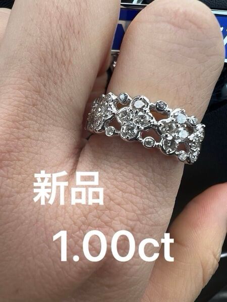 激安 Pt900 1.00ct プラチナ ダイヤモンド リング 9号 幅広い 透かし 1.00 0.5ct 好きな方へ