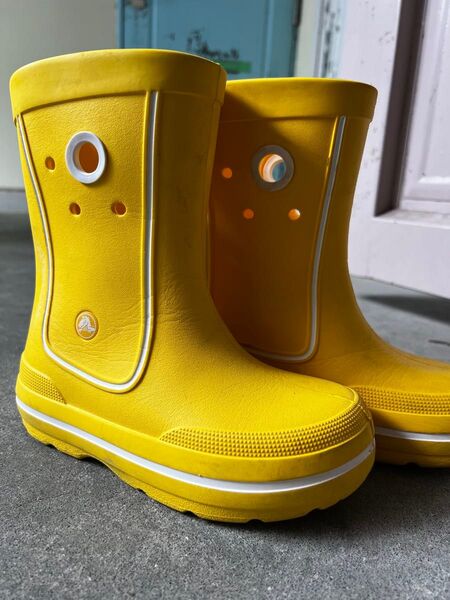 Crocs キッズ レインブーツ イエロー