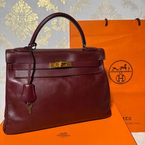 HERMES/エルメス ケリー32ボックスカーフ◯S刻印ルージュアッシュゴールド金具 ハンド 698,000円