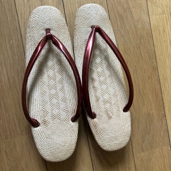 夏物 和装 草履 えんじ色 出品草履は3足1500のまとめ売りもいたします。