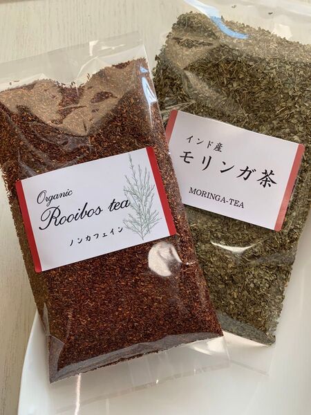 【2種】モリンガ茶 有機栽培 ルイボスティー お茶 健康茶 野草茶 ノンカフェイン オーガニック 入浴剤 血糖値 高血圧