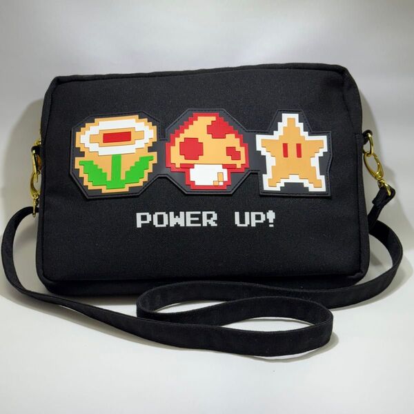 【美品】USJ ニンテンドーワールド パワーアップ マリオ ショルダーバッグ ユニバ ショルダー 8ビット ドット