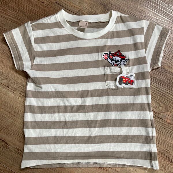 プティマイン ボーダーTシャツ 120 パウパトロールマーシャル