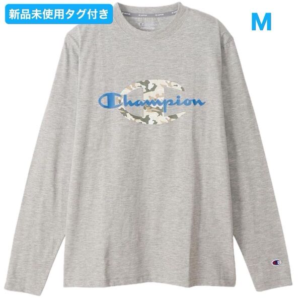 新品未使用タグ付きChampionメンズロングスリーブロゴロングTシャツM size