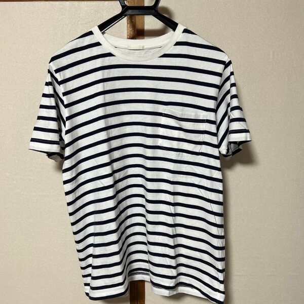 美品 GU ジーユー ボーダーTシャツ ネイビー クルーネック 半袖Tシャツ ユニセックス