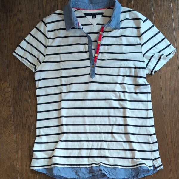 TOMMY HILFIGER ボーダー柄ポロシャツ レディース