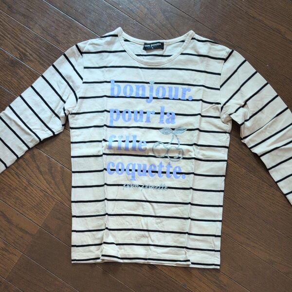 pom ponette junior ボーダー柄長袖Tシャツ 150cm