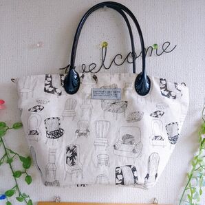 小ぶりな楕円底トートバッグチェア ハンドバッグ ハンドメイド
