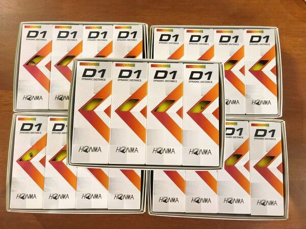 ゴルフボール 本間 ホンマ D1 5ダース 60個 イエロー ディスタンス 初心者 新品 2022 正規品