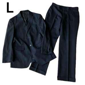 サルトリア メンズスーツ A5 165-170 ウエスト80 sartoria スーパー100 イタリア製 高級生地 L 濃紺