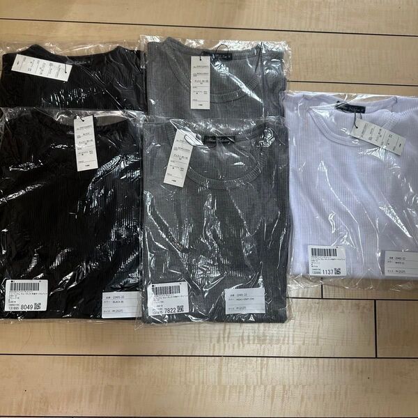 SKKONET/C ワッフル クルーネック 半袖サーマルTシャツ 5枚セット