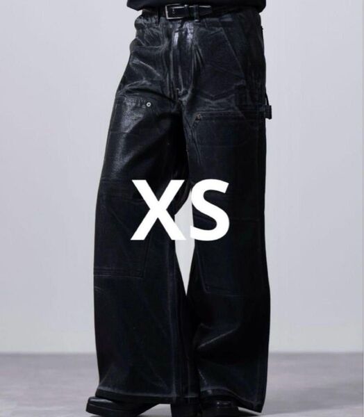 CLEL 特殊加工ダブルニーデニムパンツ ブラック XSサイズ